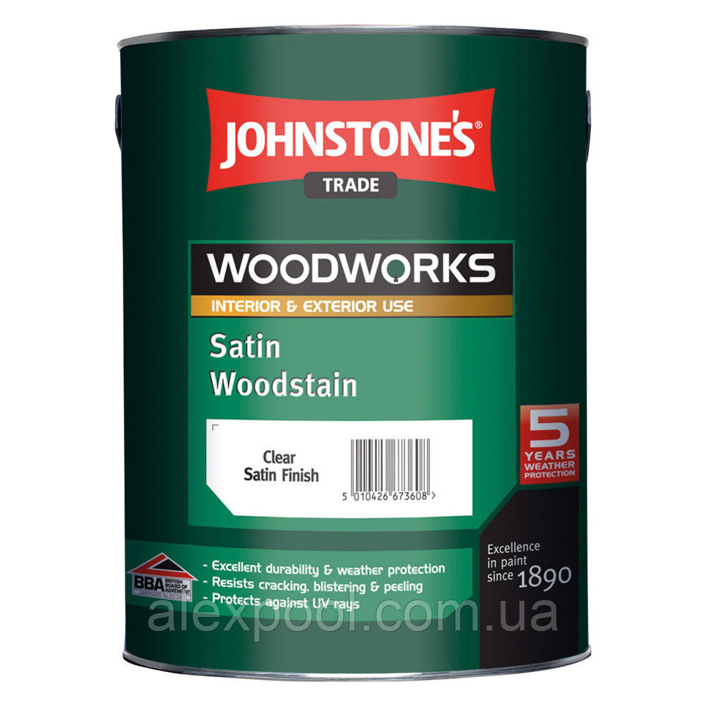 Напівматовий лесуючий антисептик Johnstones Satin Woodstain 0,75 л Прозорий