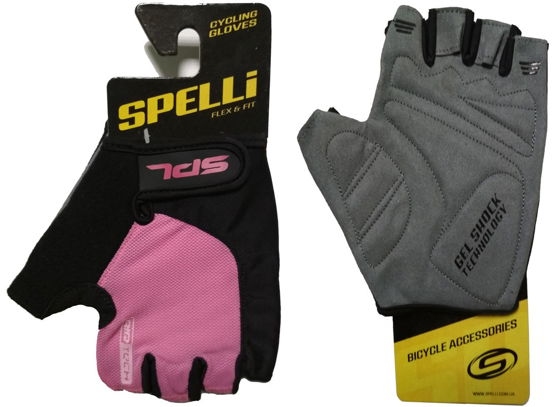 Рукавиці велосипедні Spelli SBG-1457 Pink "М" чорно-рожеві