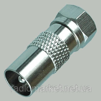 Перехідник штекер F-штекер TV 10 штук, фото 1