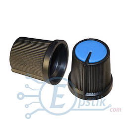 Ручка потенціометра 15x15 синій