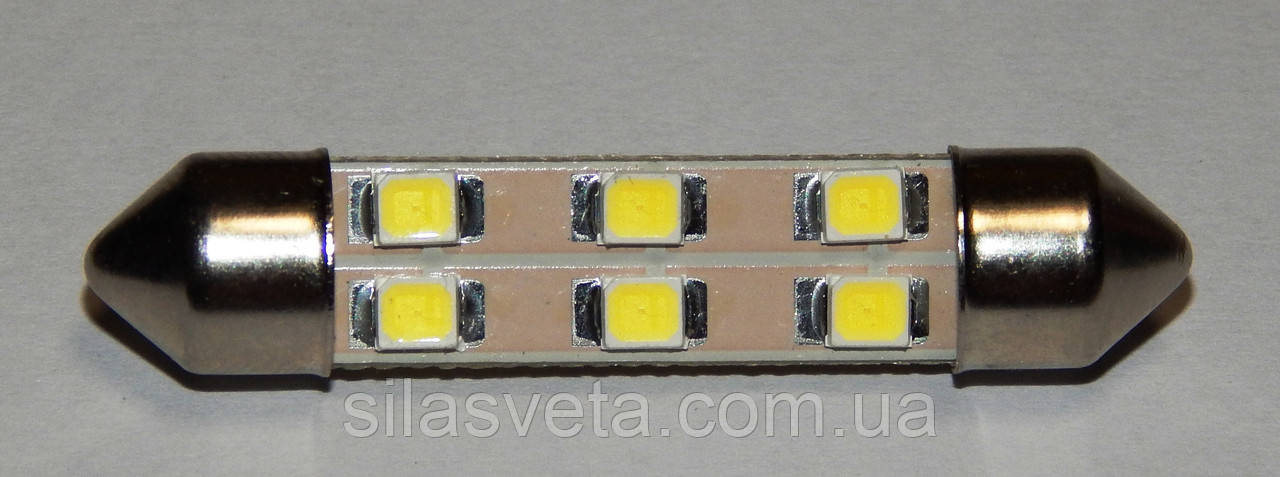 Світлодіодна лампа салону 41 мм 12 V 6SMD "Cristal Light"