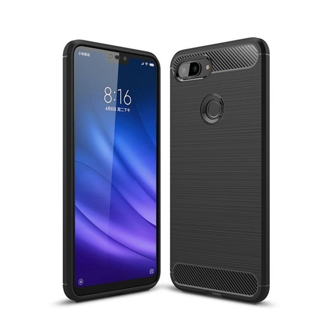 Чохол Carbon для Xiaomi Mi 8 Lite бампер оригінальний Black