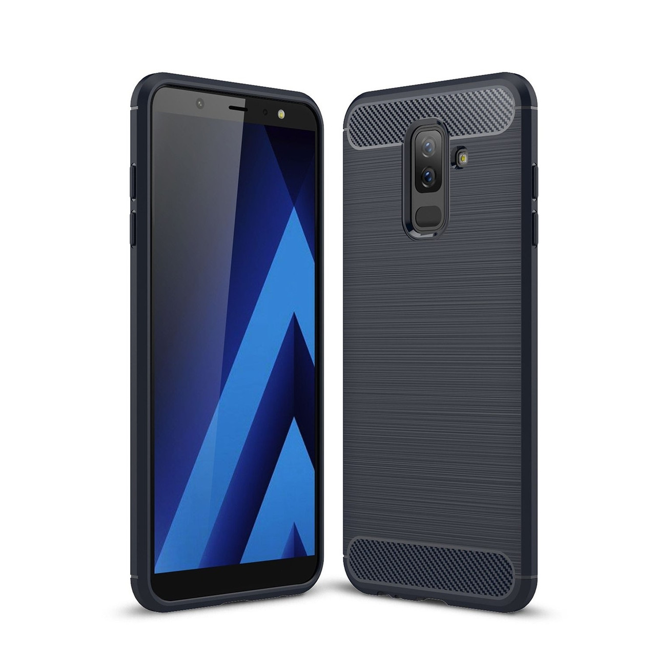 Чохол Carbon для Samsung Galaxy A6 Plus 2018 / A605 бампер синій
