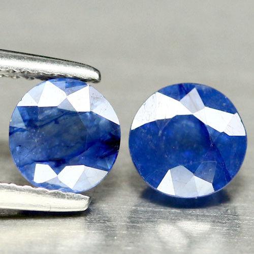 3.25 кт Природний синій сапфір коло пари 6.6 і 6.8 мм