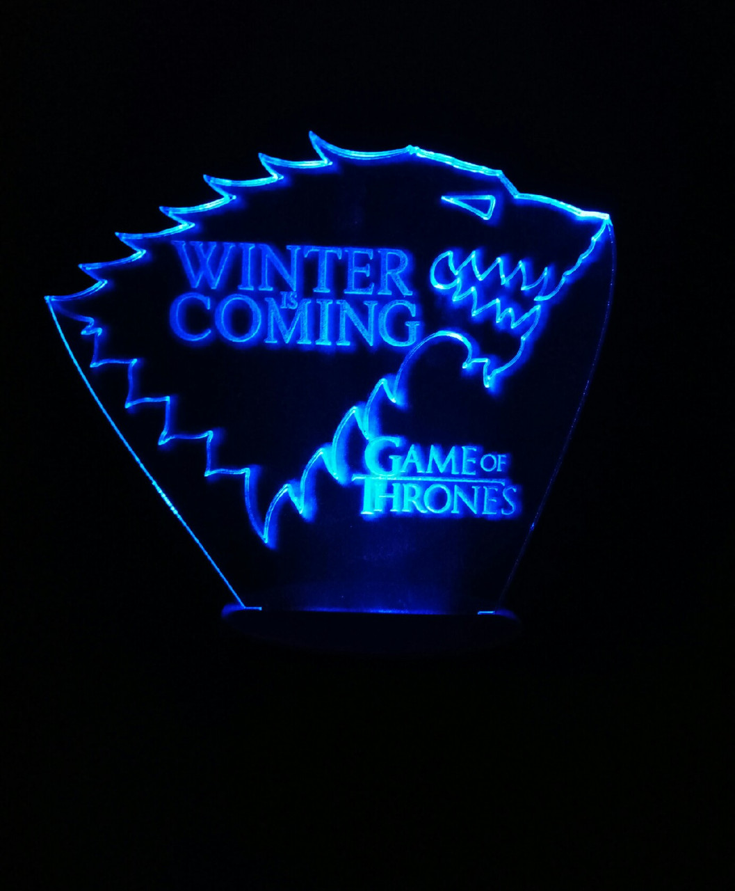 3d-світильник Будинок Старков (Гра престолів, Game of Thrones), 3д-нічник, кілька підсвічувань (на пульті), фото 1