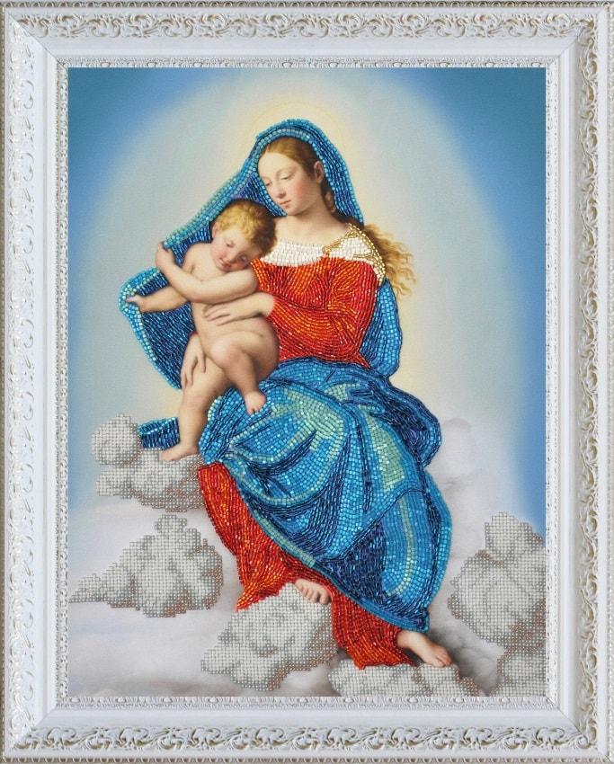 Набір для вишивки бісером Діва Марія з немовлям Р-347