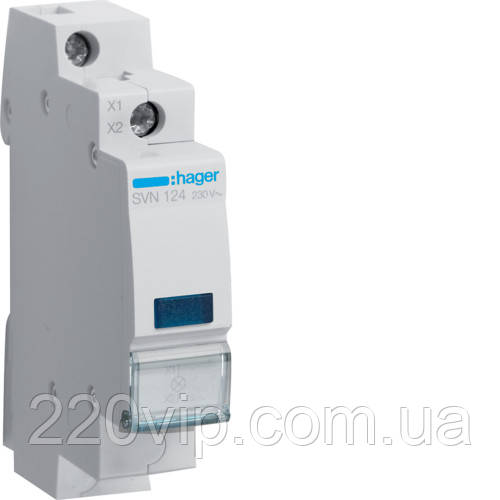 Індикатор LED синій Hager SVN124, 230В, фото 1