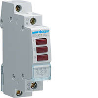 Індикатор потрійний LED три червоних Hager SVN127, 230В