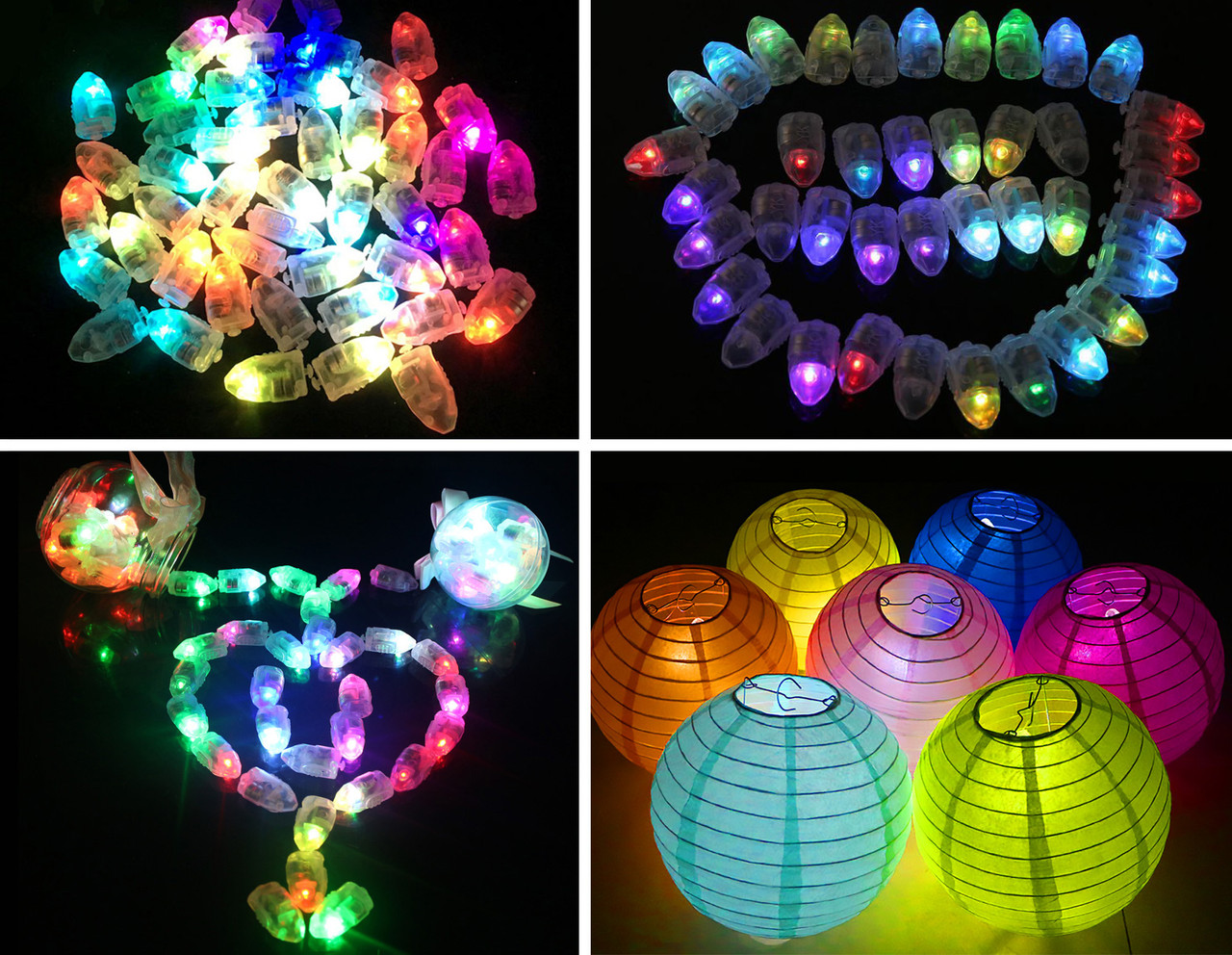 Светодиоды для воздушных шаров на детский праздник, свадьбу, торжества. Разноцветные (RGB). - фото 1 - id-p860266164