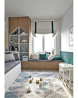 Дитяча кімната з шафою та комодом під вікном D-017