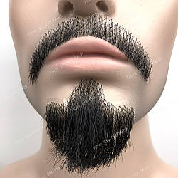 🧔 Борода і вуса реалістичні — накладка на сітці чорного кольору Стиль 2 (вуса і борода)