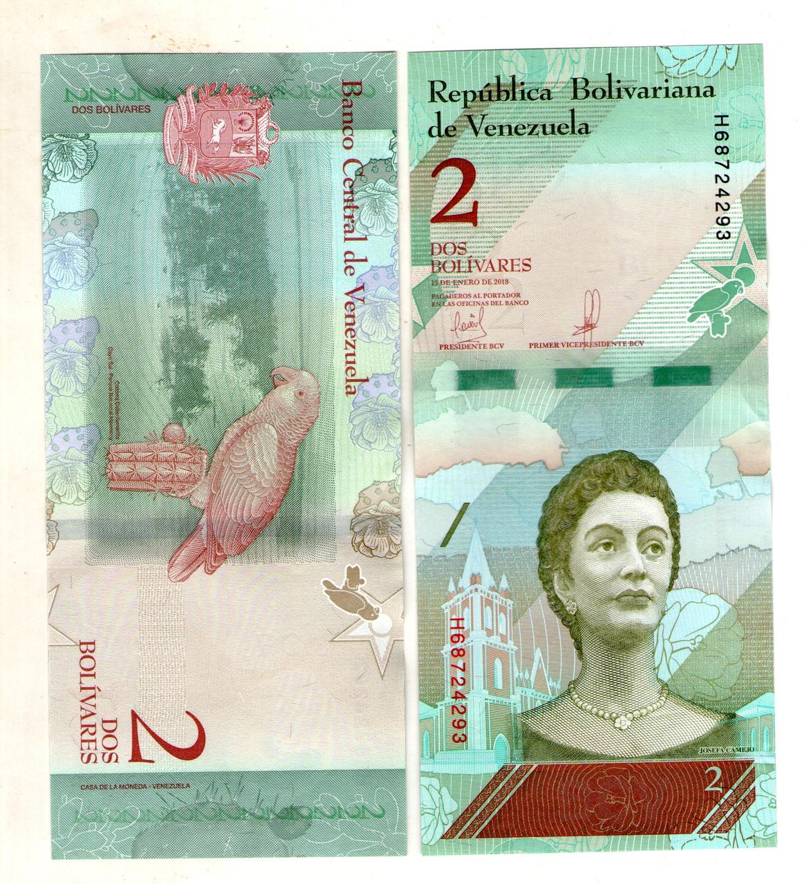 Венесуела 2 болівари 2018 рік стан UNS No239, фото 1