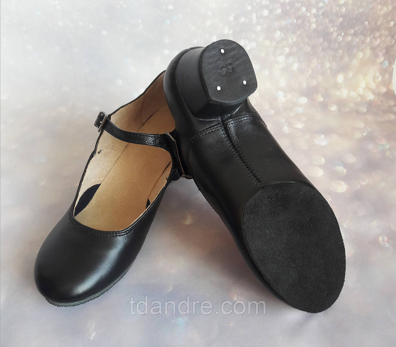 Туфли для танцев народные чёрные на раздельной подошве - фото 2 - id-p397797162