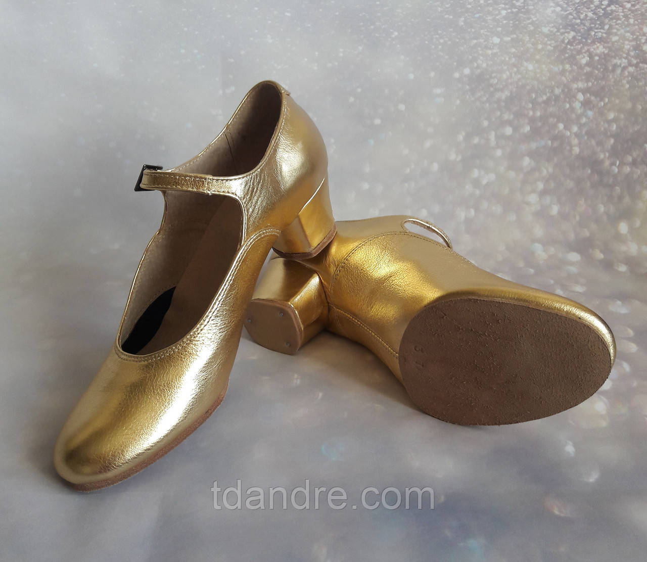 Туфлі народні золоті на роздільній підошві, фото 1