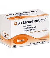 Голка BD Micro-Fine+ «МікроФайн» 6 мм 100 шт.