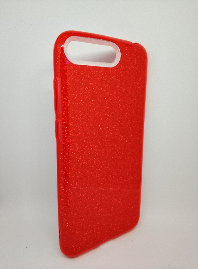 Чохол з блискітками для Huawei Honor 7a Pro силікон червоний