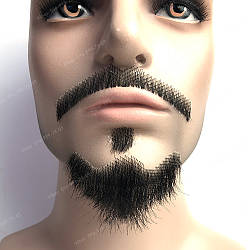 🧔 Борода і вуса реалістичні — накладка на сітці чорного кольору Стиль 4 (вуса і борода)