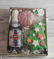 Подарунковий набір сувенірного мила Мартіні, мандаринка, ялинка із зірочками