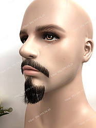 Реалістична накладна борода🧔 і вуса (чорна щетина) Стиль 2 (вуса і борода)
