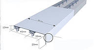 Карниз двойной для штор усиленный с планкой из алюминиевого профиля белого цвета