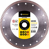 Диск алмазний вiдрiзний Turbo 230x2,3x9x22,23 Baumesser Universal 90215129017