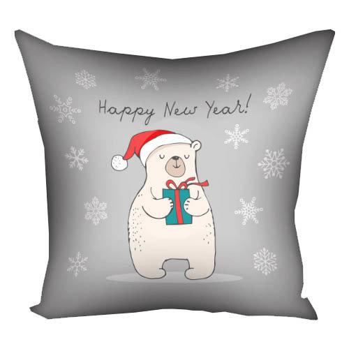 Подушка габардинова з принтом Happy New Year! 50x50 (5P_19NG008)