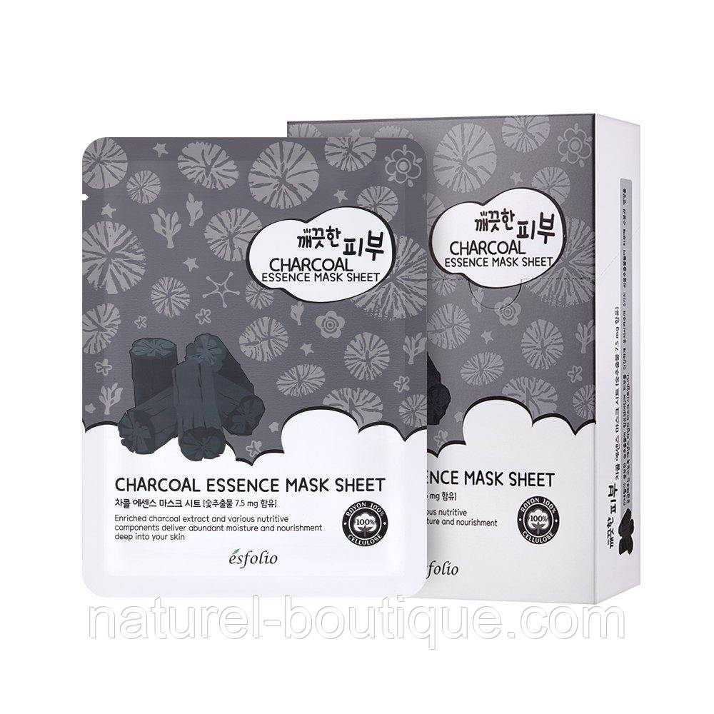 Маска тканинна для обличчя Esfolio Pure Skin Essence Charcoal
Mask Sheet з вугіллям
