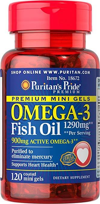 Омега-3 Puritan's Pride Omega-3 Fish Oil 645 mg Mini Gels 120 капс.