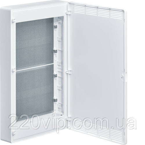 Мультимедійний щит зовнішній, 4 ряди, Hager Golf VS418PZF, бокс Хагер, шафа розподільна мультимедія, фото 1