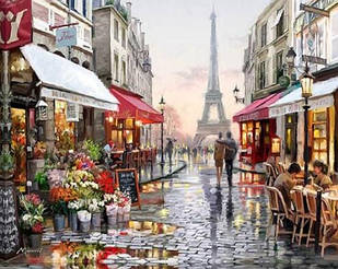 Картина для малювання за номерами, прогулянка Парижем 50х40 см