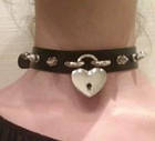 Чокер, ремінець із шипами та підвіскою сердечко з ключиками, фото 2