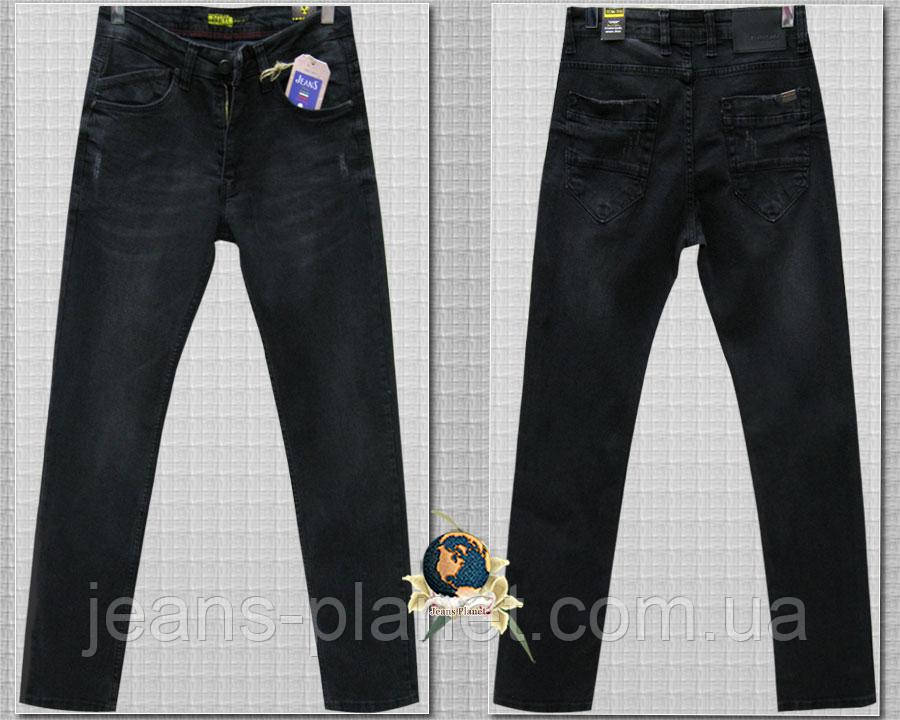 Модні чоловічі завужені джинси чорного кольору Destry батал-2022