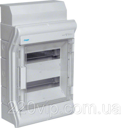 Щит пиловологостійкий 24 (28) модуля IP65 Hager VECTOR VE212DN, бокс Хагер, шафа розподільна (rozetka), фото 1