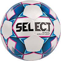 Мяч футзальный Select Futsal Mimas Light, бело-синий, р. 4, ламинированный, низкий отскок