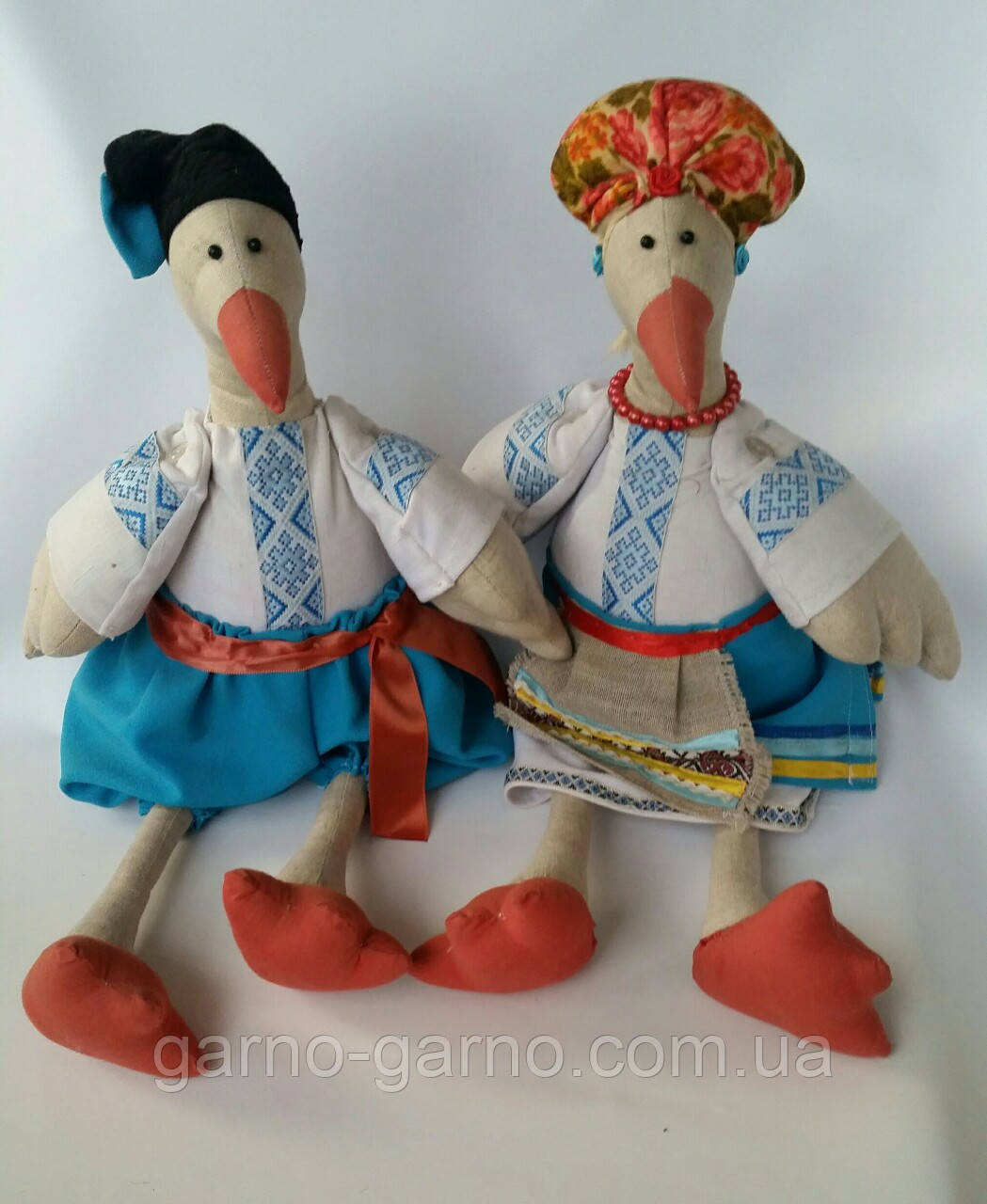 Гуси в українських костюмах Ляльки ручної роботи Гусак Тільда Гусак іграшка м'яка Інтер'єрна ціна 1 шт.