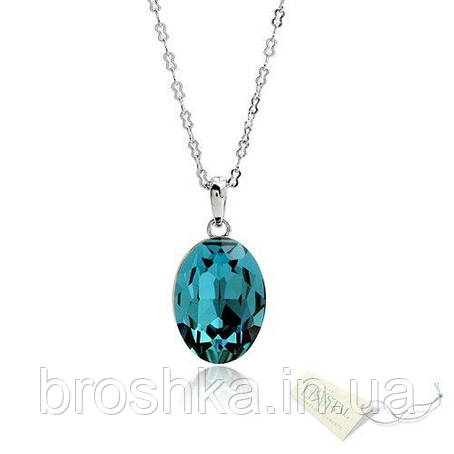 Кулон ювелірна біжутерія з великим блакитним Swarovski, фото 2