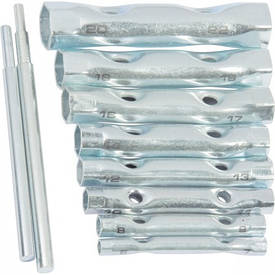 Набір ключів-трубок торцевих, 6-22 мм, вороток, оцинковані, 10 шт. СТАЛЬ