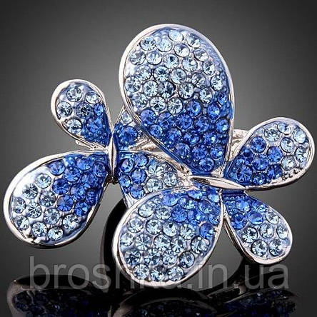 Кільце метелики ювелірна біжутерія з Swarovski 17 розмір, фото 2