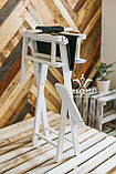 Високий стілець візажиста, барний стілець, Модель Р1 білий, фото 5