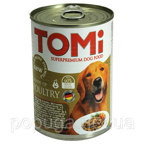 Консерви для собак TOMi 3 ВІДА ПТИЦИ, 1,2 кг