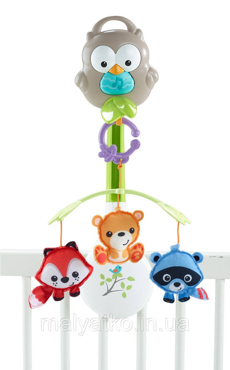 Fisher-Price Woodland Friends 3-in-1, Музичний мобіль Лісові звірята, фото 1