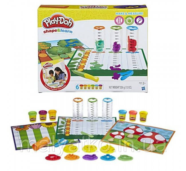 Набір пластиліну Play-Doh Shape and Learn Make and Measure, фото 1