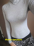 Боди женский серый - розмір S, 95% хлопок и 5% спандекс, фото 5