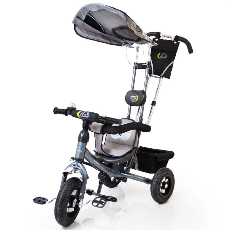 Триколісний велосипед із батьківською ручкою Lex-007 (10/8 AIR wheels) Grey, фото 1