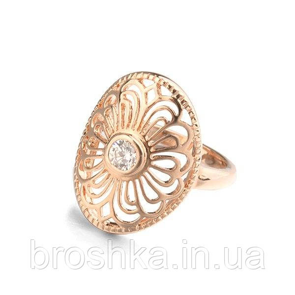 Кільце позолочене з камінням Swarovski 17й розмір