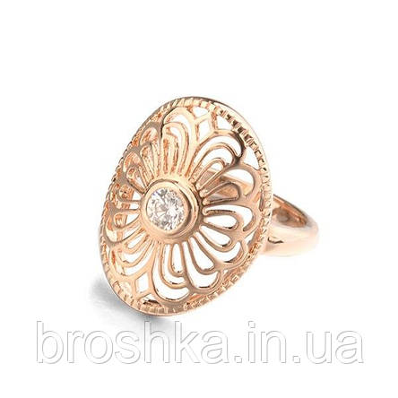 Кільце позолочене з камінням Swarovski 17й розмір, фото 2