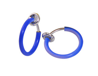 Cерьга кольцо обманка 10мм для пирсинга экзотик голубой (носа,ушей,губ) с фиксатором