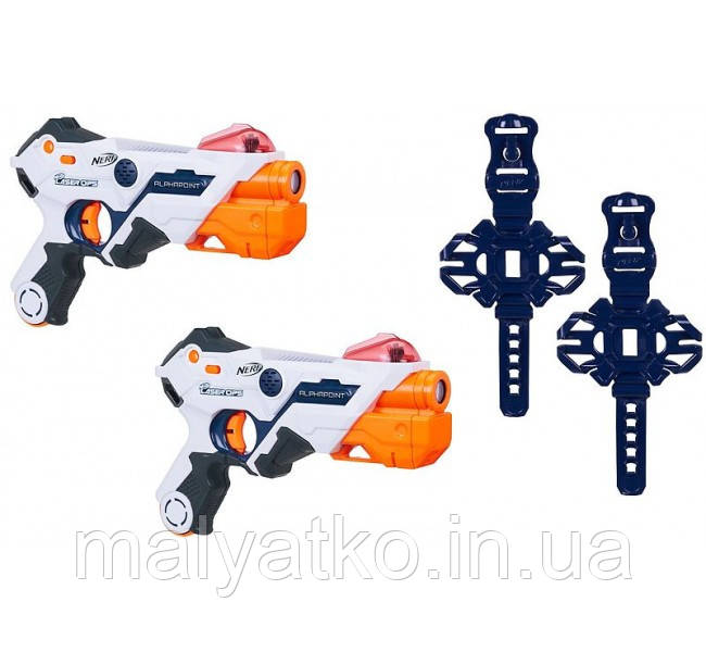 Набір лазерних бластерів Нерф Лазер Опв АльфаПоинт 2 шт. Nerf Laser Ops Pro Alphapoint, фото 1
