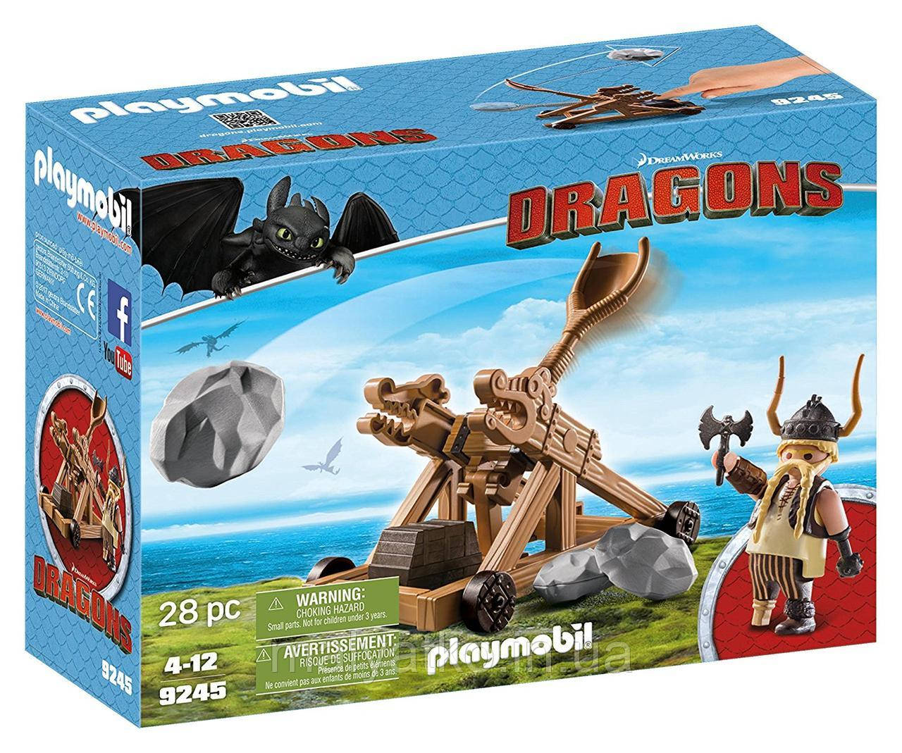 Playmobil 9245 Гоббер з катапультою How to Train Your Dragon Gobber Catapult with