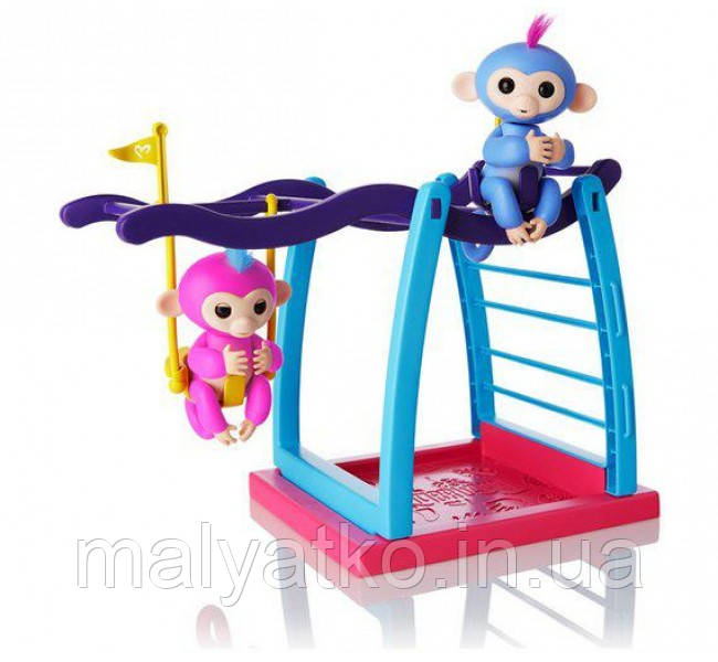 Ігровий набір Fingerlings з двома мавпочками Лів і Симона Wow Wee Teeter Totter, Monkey Bars & Jungle Gym